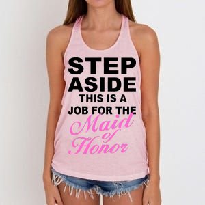 Step Aside This Is A Job For The Maid of Honor Women's Knotted Racerback Tank