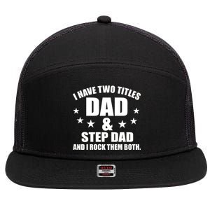 Step Dad Rocks 7 Panel Mesh Trucker Snapback Hat