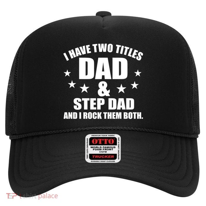 Step Dad Rocks High Crown Mesh Back Trucker Hat