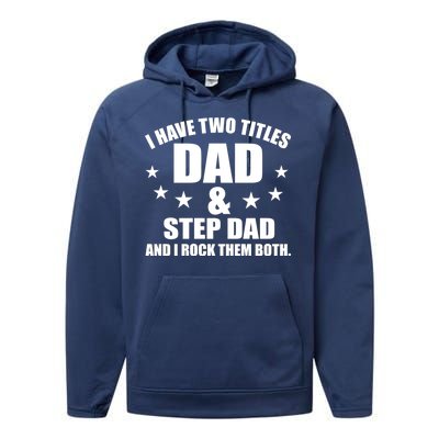 Step Dad Rocks Performance Fleece Hoodie