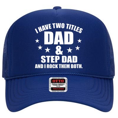 Step Dad Rocks High Crown Mesh Back Trucker Hat