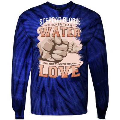 Stepdad Blood Love Tie-Dye Long Sleeve Shirt