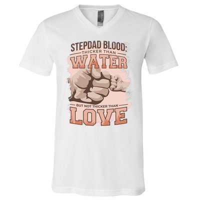 Stepdad Blood Love V-Neck T-Shirt