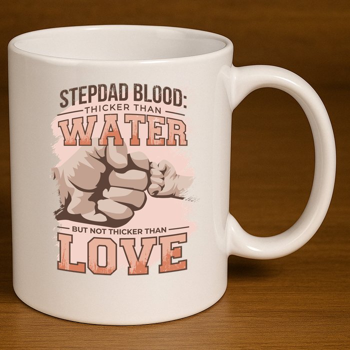 Stepdad Blood Love 11oz C Handle Ceramic Mug