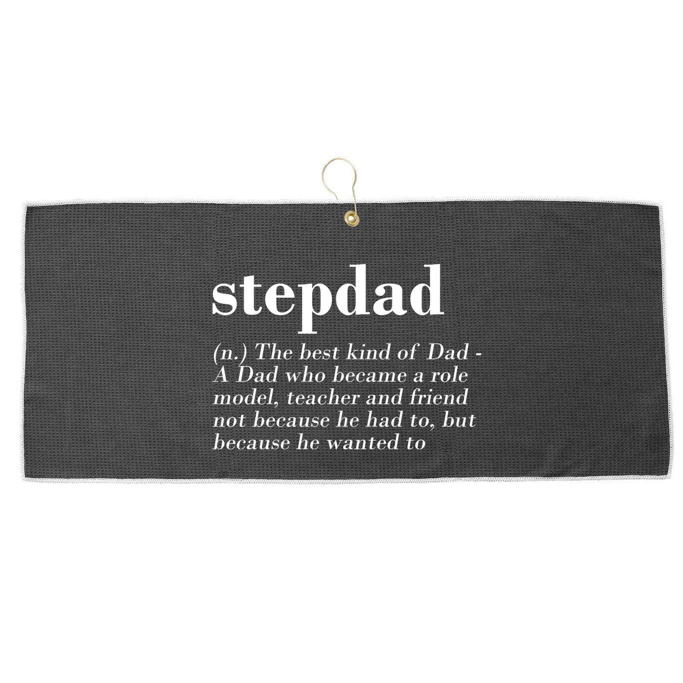 Stepdad Definition Large Microfiber Waffle Golf Towel