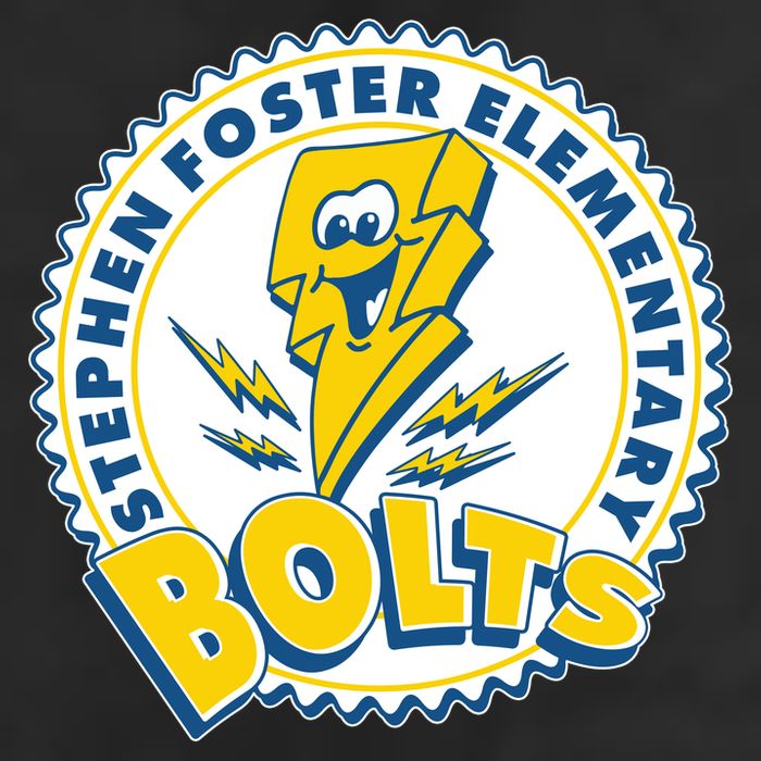 Stephen Foster Elementary Bolts Logo 7 Panel Mesh Trucker Snapback Hat