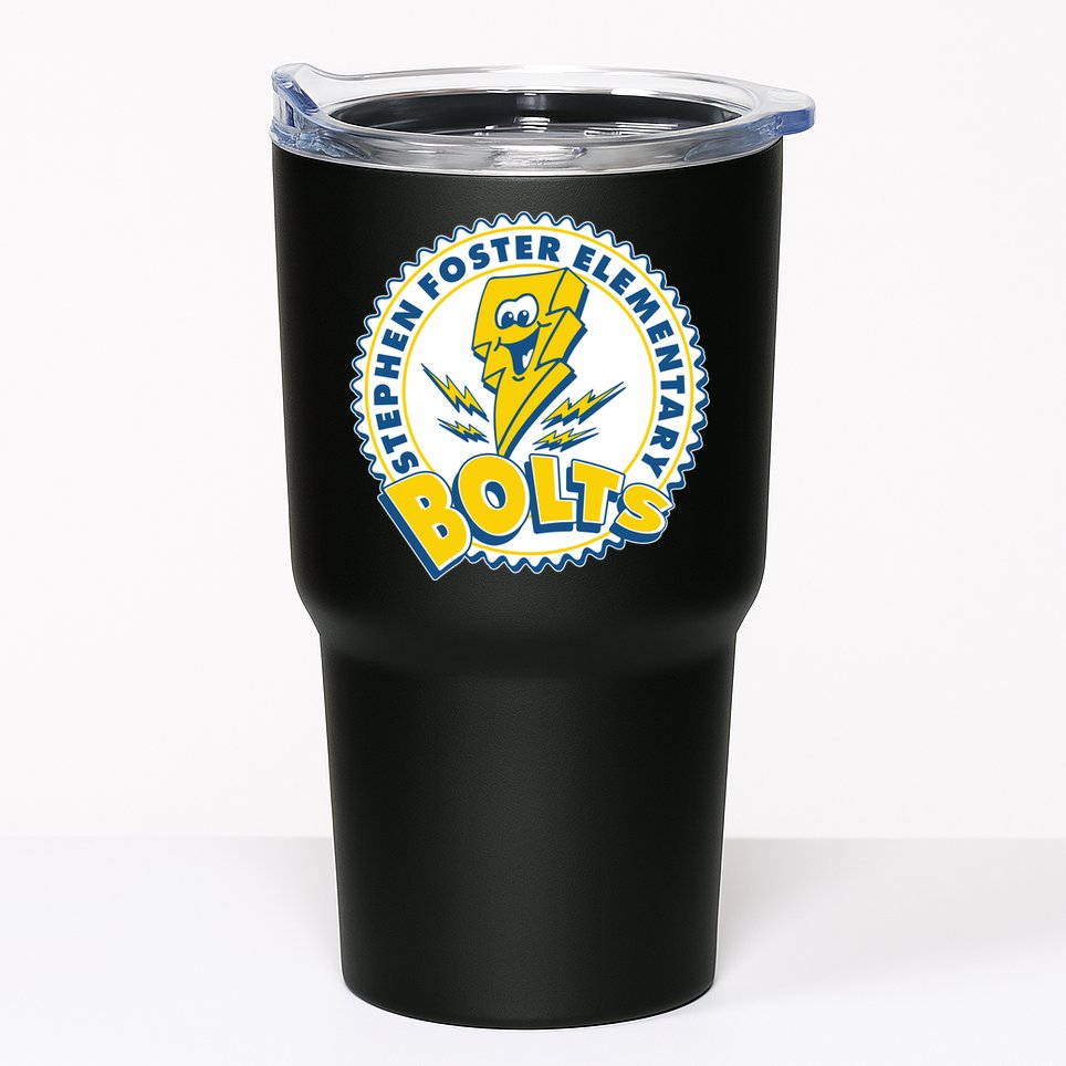 Stephen Foster Elementary Bolts Logo Tumbler