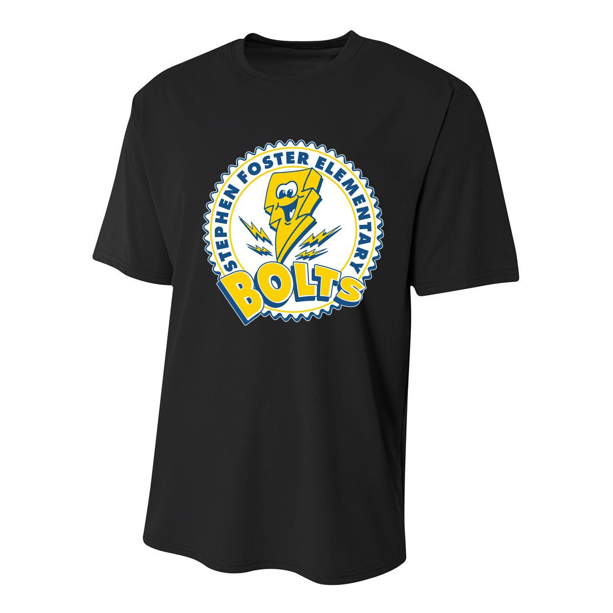 Stephen Foster Elementary Bolts Logo Youth Performance Sprint T-Shirt