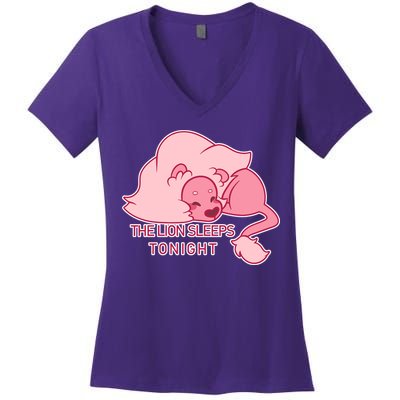 Stephens Universe Lion Sleeps Women's V-Neck T-Shirt