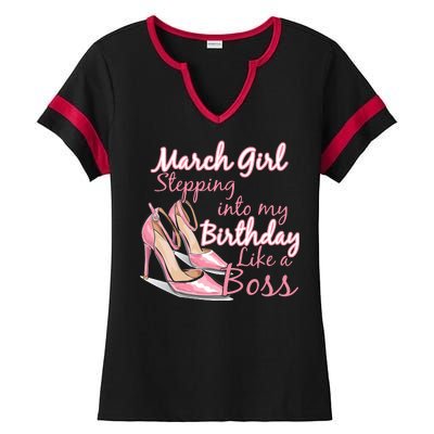 Stepping into March like a boss Ladies Halftime Notch Neck Tee