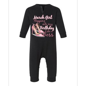 Stepping into March like a boss Infant Fleece One Piece