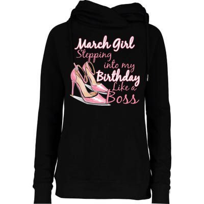 Stepping into March like a boss Womens Funnel Neck Pullover Hood