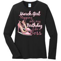 Stepping into March like a boss Ladies Long Sleeve Shirt