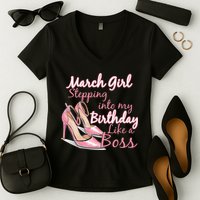 Stepping into March like a boss Women's V-Neck T-Shirt