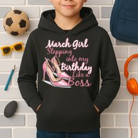 Stepping into March like a boss Kids Hoodie