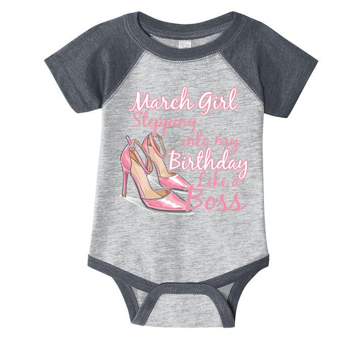 Stepping into March like a boss Infant Baby Jersey Bodysuit