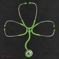 Stethoscope Clover 7 Panel Mesh Trucker Snapback Hat