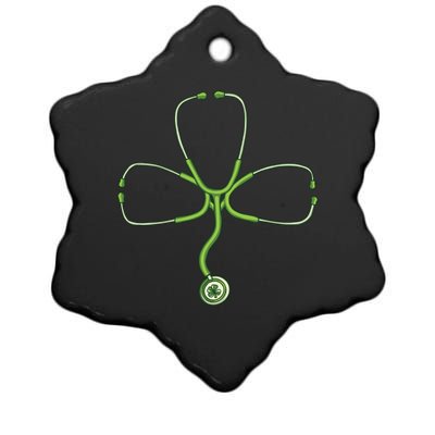 Stethoscope Clover Ceramic Star Ornament