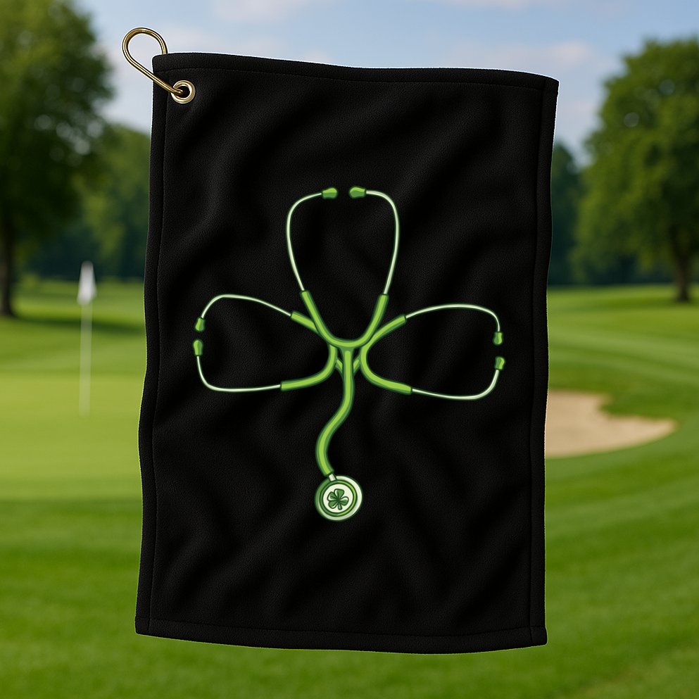 Stethoscope Clover Golf Towel