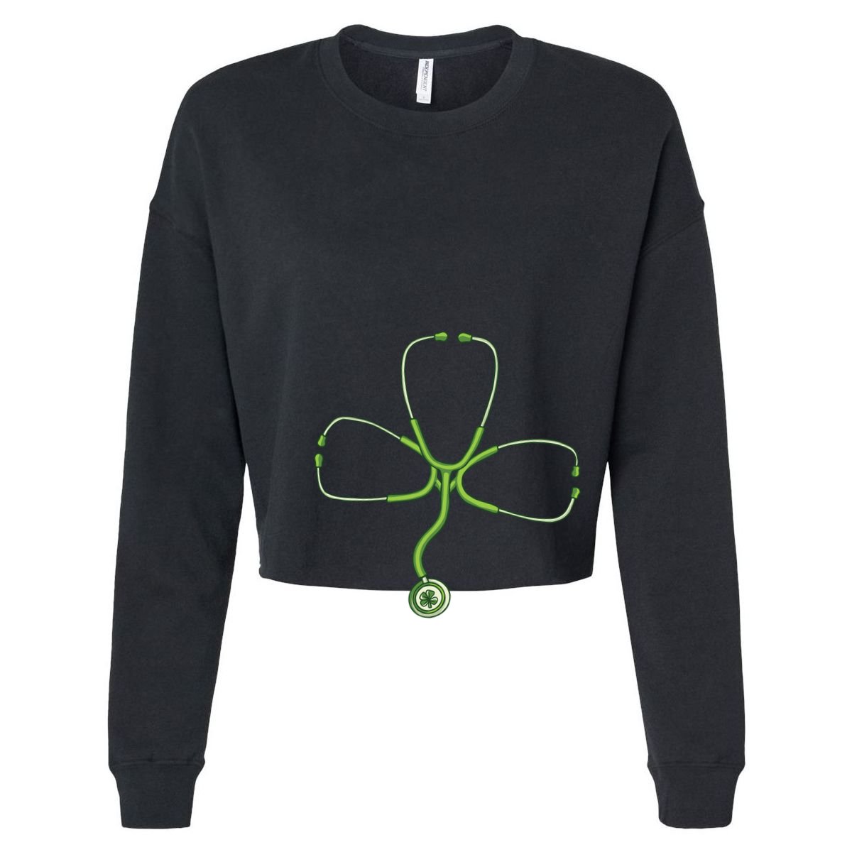 Stethoscope Clover Cropped Pullover Crew