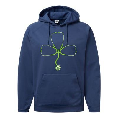 Stethoscope Clover Performance Fleece Hoodie