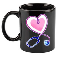 Stethoscope Heart Nursing  11oz C Handle Ceramic Mug