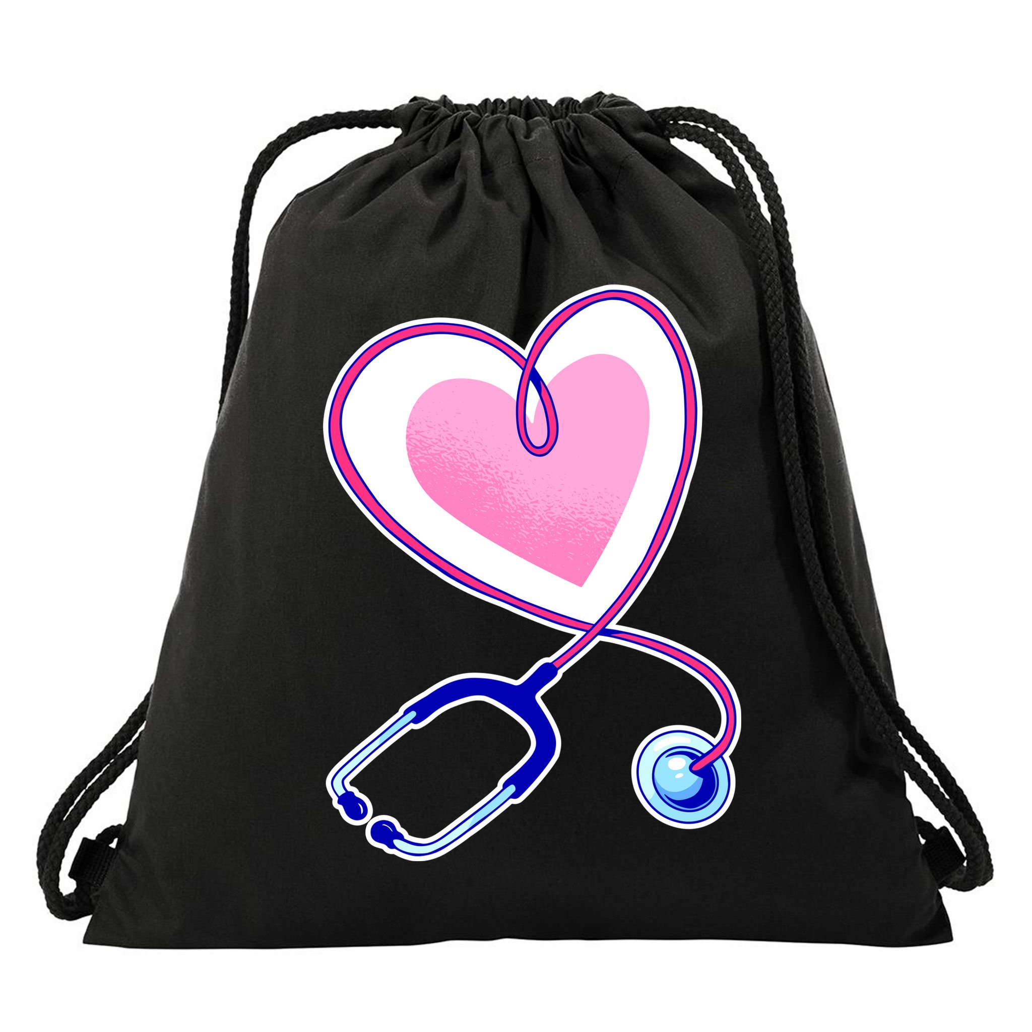 Stethoscope Heart Nursing  Drawstring Bag