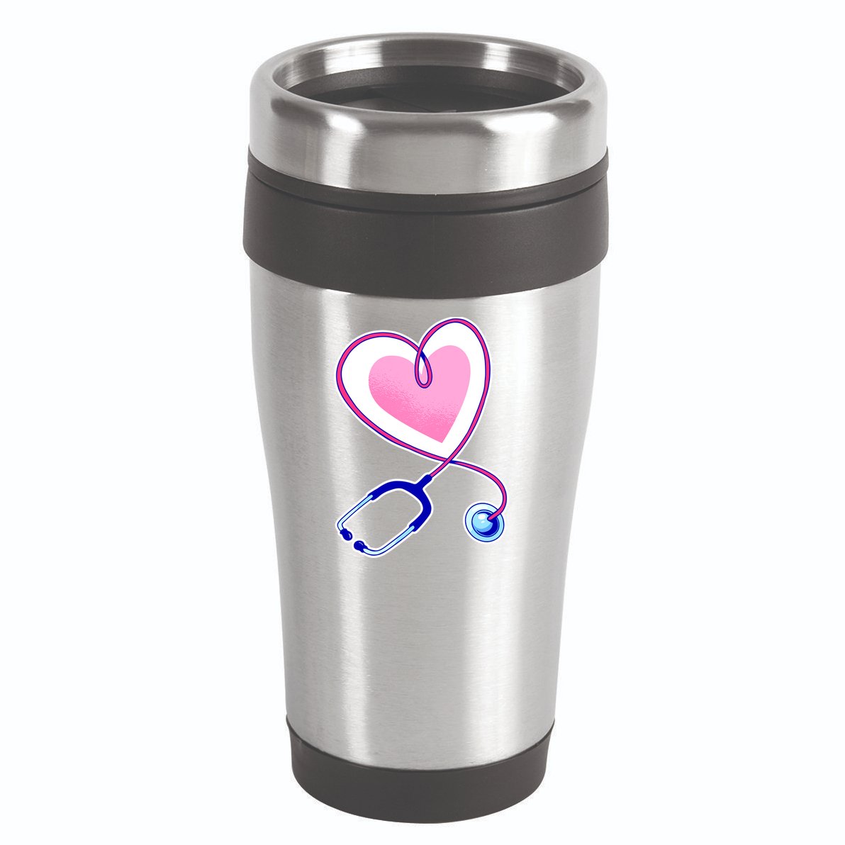 Stethoscope Heart Nursing  16oz Travel Tumbler