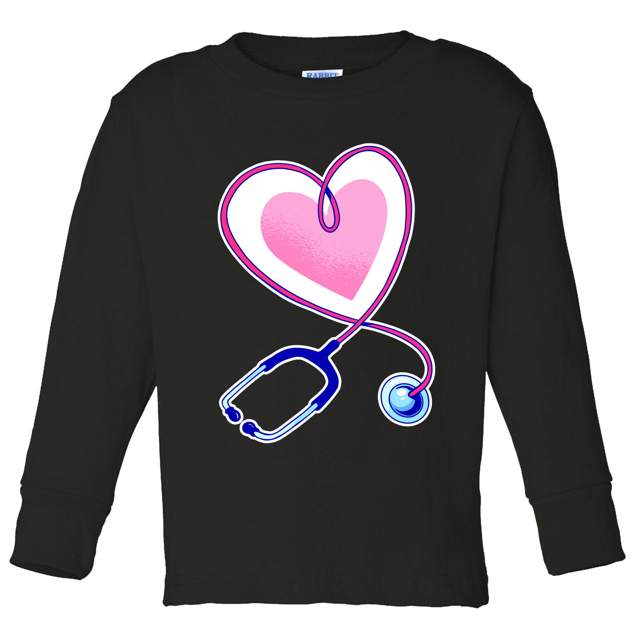 Stethoscope Heart Nursing  Toddler Long Sleeve Shirt