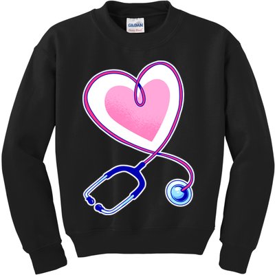 Stethoscope Heart Nursing  Kids Sweatshirt