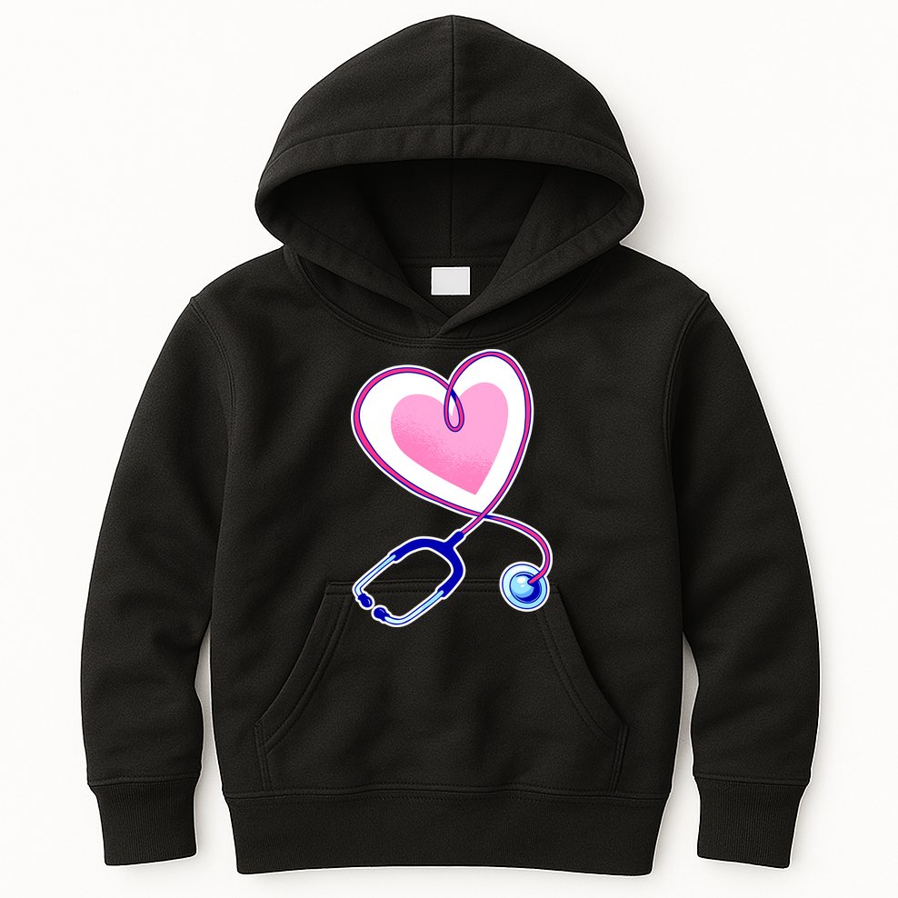 Stethoscope Heart Nursing  Kids Hoodie