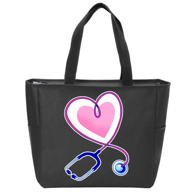 Stethoscope Heart Nursing  Zip Tote Bag