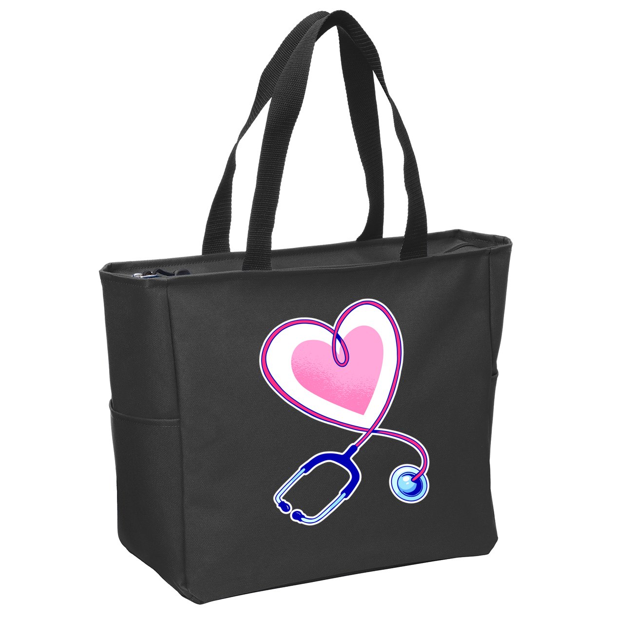 Stethoscope Heart Nursing  Zip Tote Bag