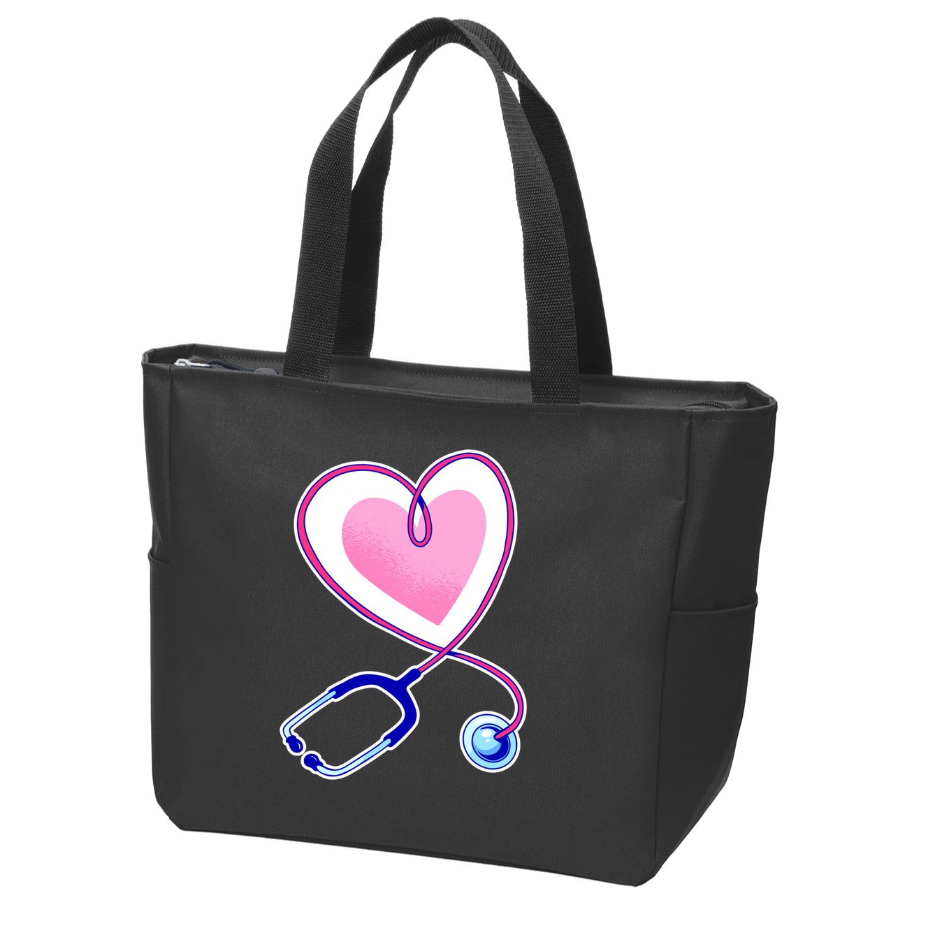 Stethoscope Heart Nursing  Zip Tote Bag