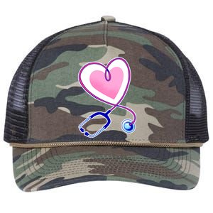 Stethoscope Heart Nursing  Retro Rope Trucker Hat Cap