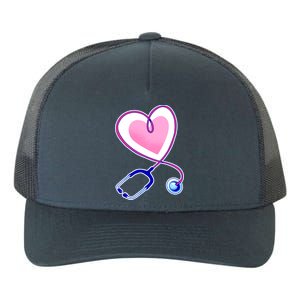 Stethoscope Heart Nursing  Yupoong Adult 5-Panel Trucker Hat