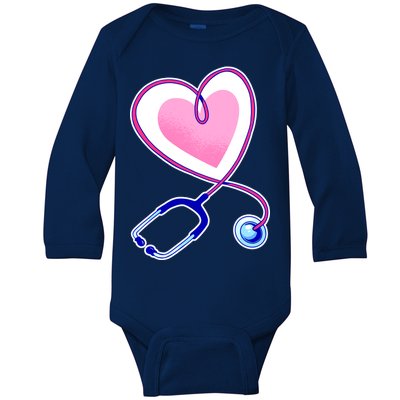 Stethoscope Heart Nursing  Baby Long Sleeve Bodysuit