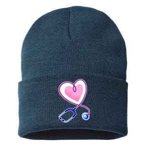 Stethoscope Heart Nursing  Sustainable Knit Beanie