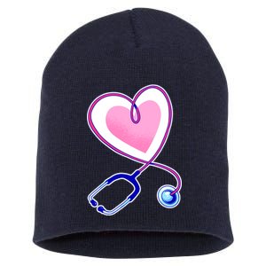 Stethoscope Heart Nursing  Short Acrylic Beanie