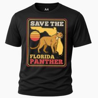 Save The Florida Panther Retro Wildlife Cougar Cooling Performance Crew T-Shirt