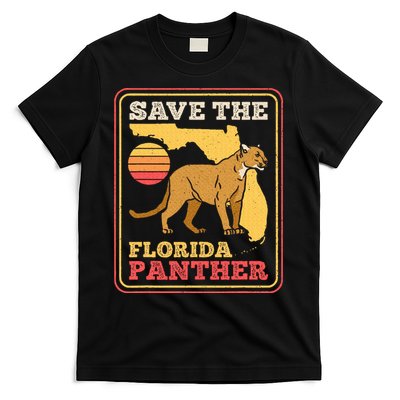 Save The Florida Panther Retro Wildlife Cougar T-Shirt