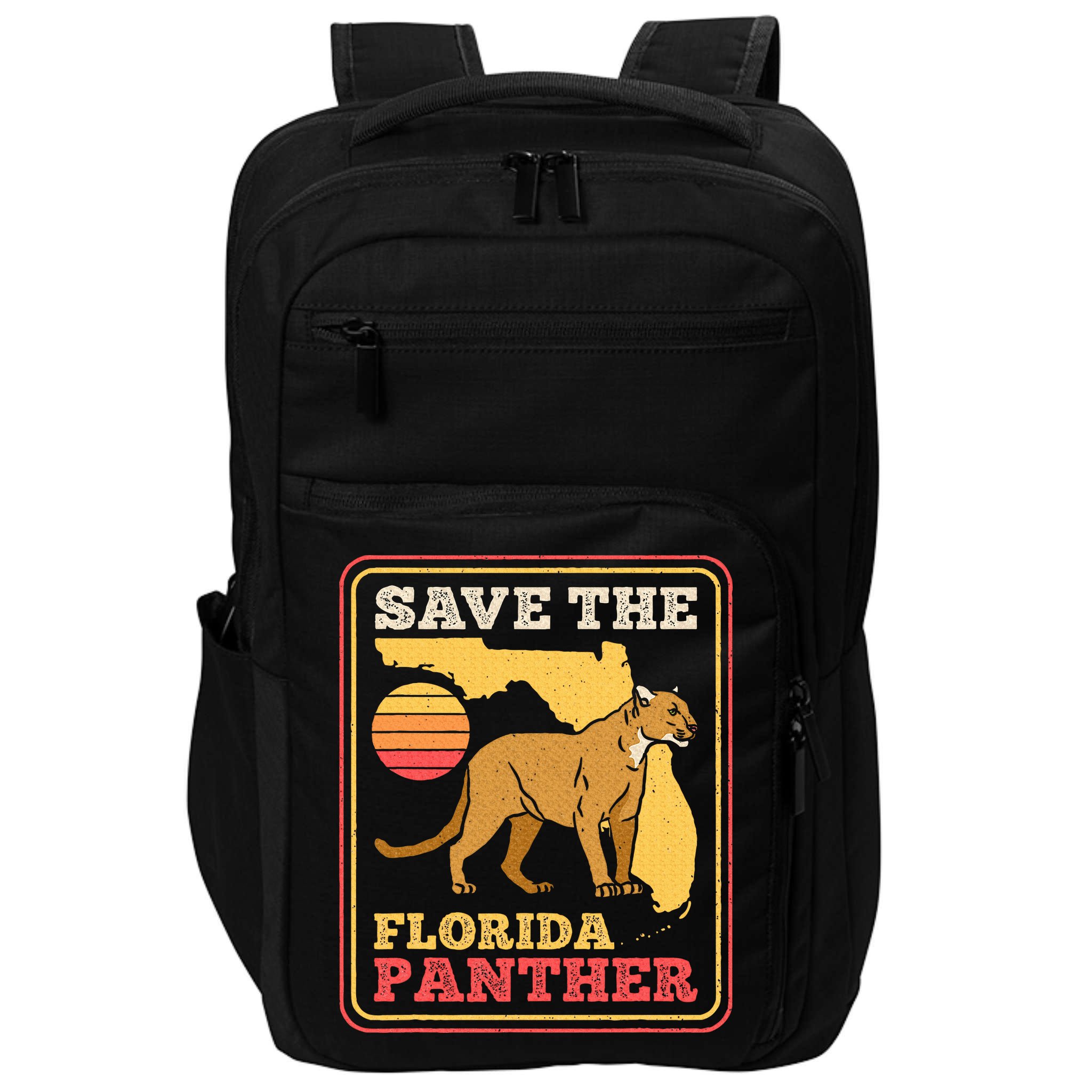 Save The Florida Panther Retro Wildlife Cougar Impact Tech Backpack