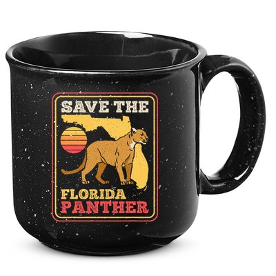 Save The Florida Panther Retro Wildlife Cougar 15oz Campfire Ceramic Mug