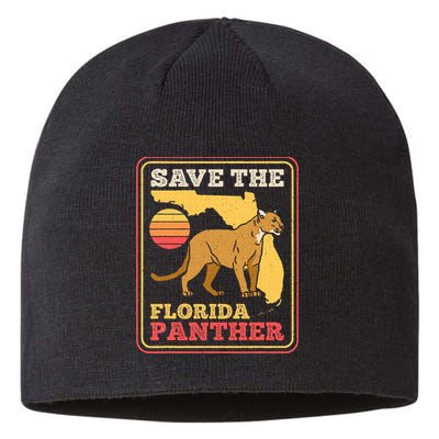 Save The Florida Panther Retro Wildlife Cougar Sustainable Beanie