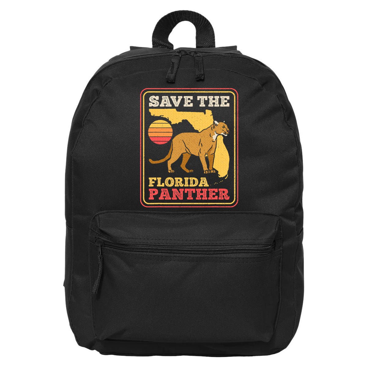 Save The Florida Panther Retro Wildlife Cougar 16 in Basic Backpack