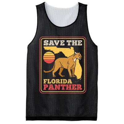 Save The Florida Panther Retro Wildlife Cougar Mesh Reversible Basketball Jersey Tank