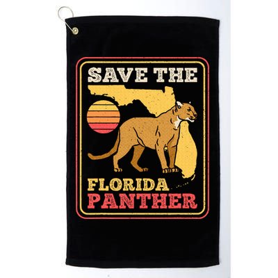 Save The Florida Panther Retro Wildlife Cougar Golf Towel