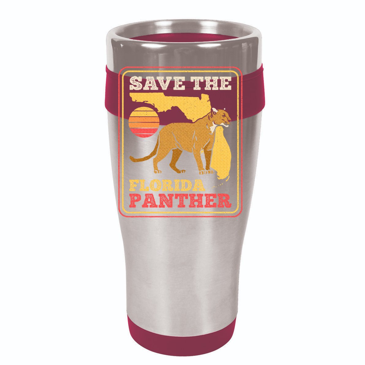 Save The Florida Panther Retro Wildlife Cougar Cropped Pullover Crew