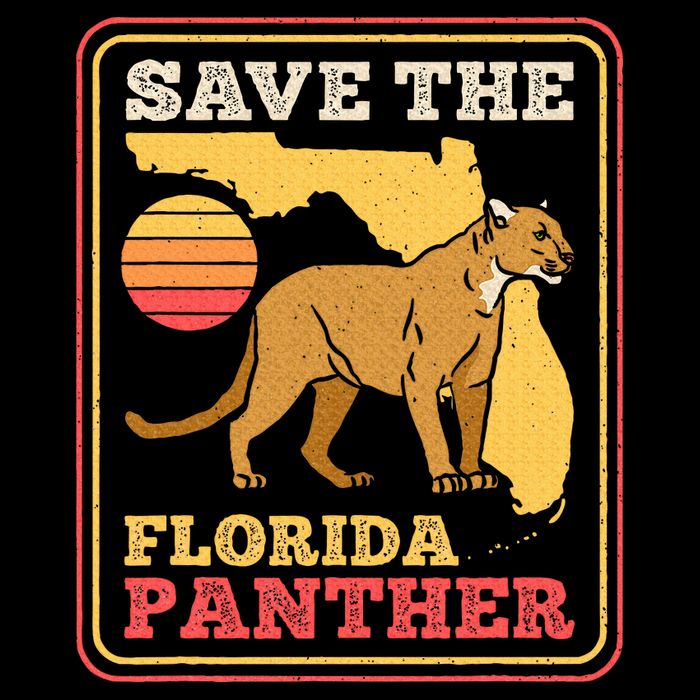 Save The Florida Panther Retro Wildlife Cougar Zip Tote Bag
