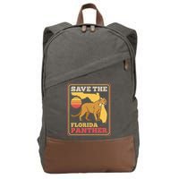 Save The Florida Panther Retro Wildlife Cougar Cotton Canvas Backpack